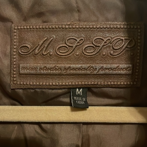 Brown faux  Leather Jacket / size Medium - Picture 4 of 6